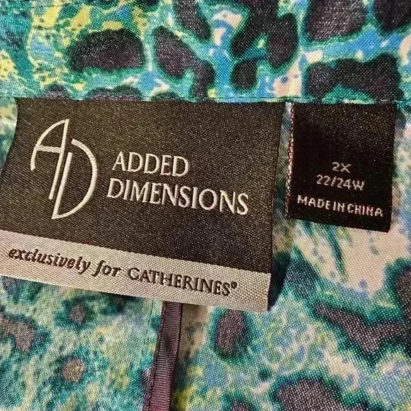 Added Dimensions Womens Top Blazer Colorful Animal Print NWT 2X - Picture 8 of 10